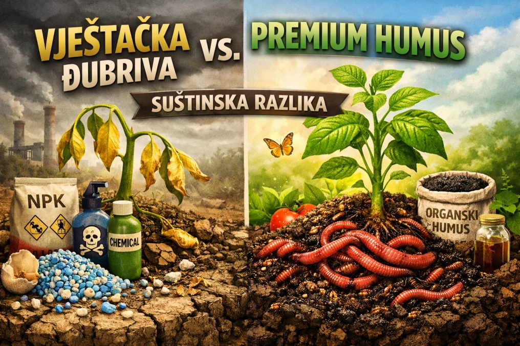 VJEŠTAČKA ĐUBRIVA vs. PREMIUM HUMUS — SUŠTINSKA RAZLIKA