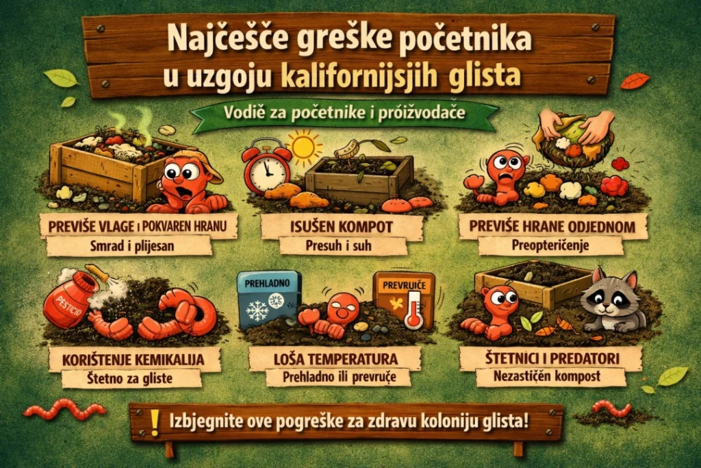 najcesce greske kod uzgoja kalifornijskih glista